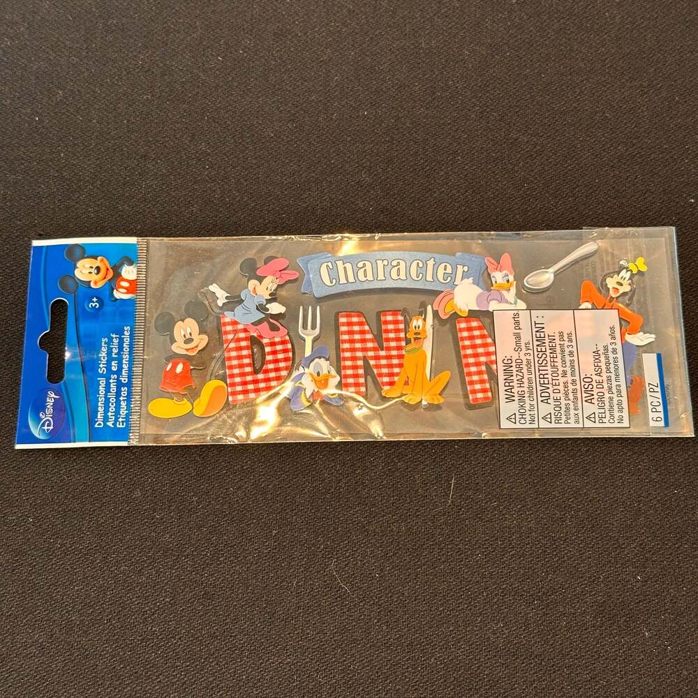 Scrapbooking Sticker Disney Character “Dining” Title Mickey Minnie Goofy Donald